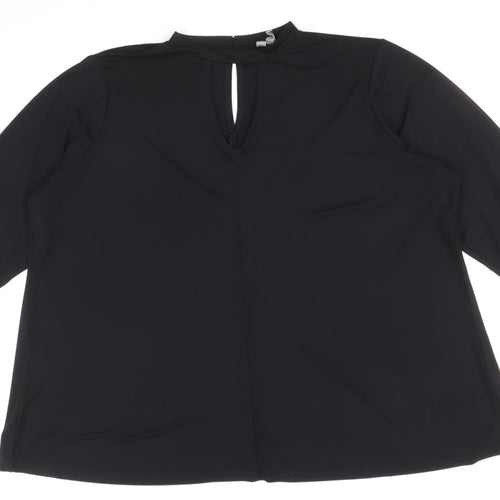 ASOS Womens Black Polyester Basic Blouse Size 28 Mock Neck