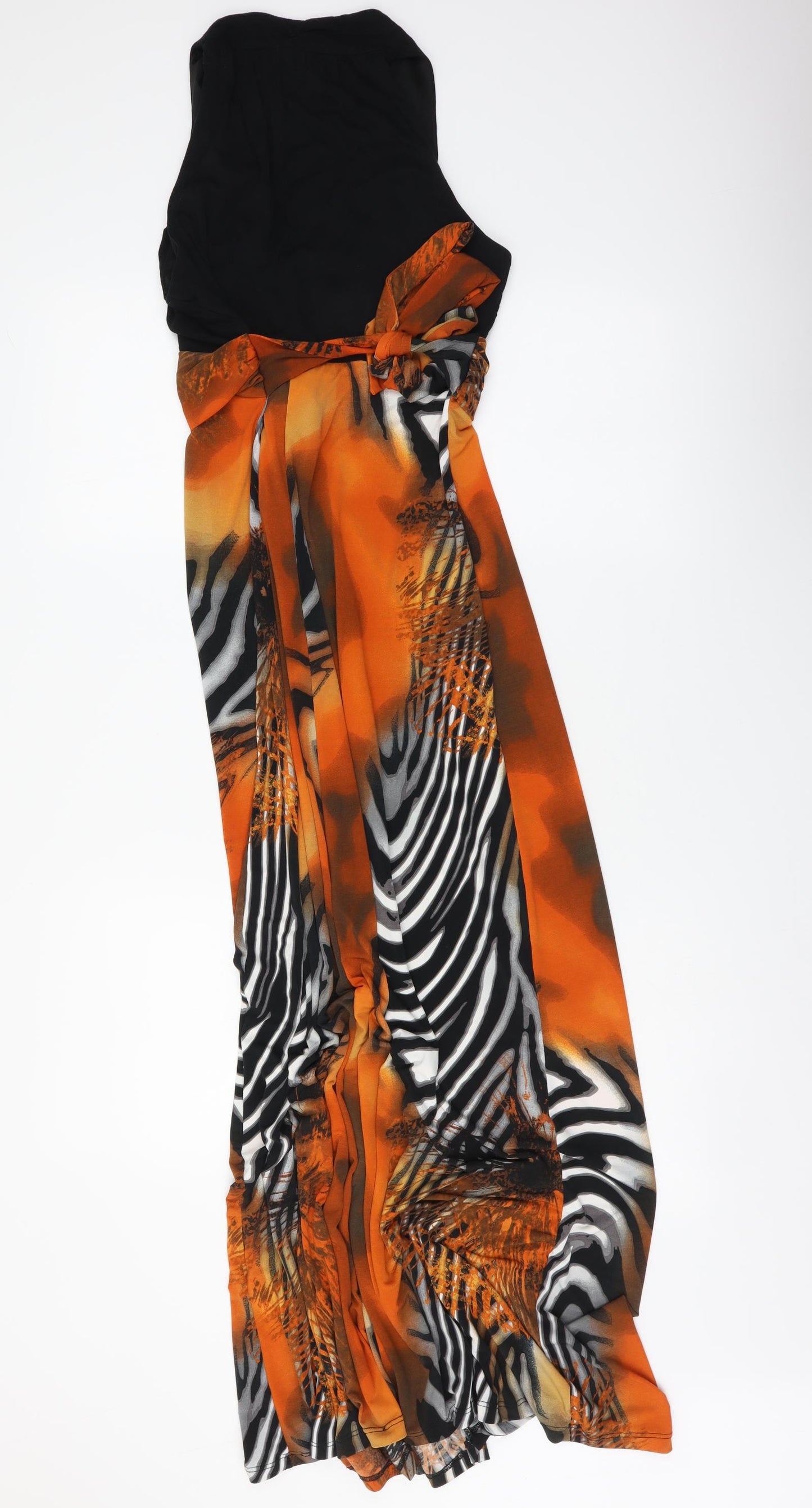 Wallis Womens Multicoloured Geometric Viscose Maxi Size 12 V-Neck Pullover