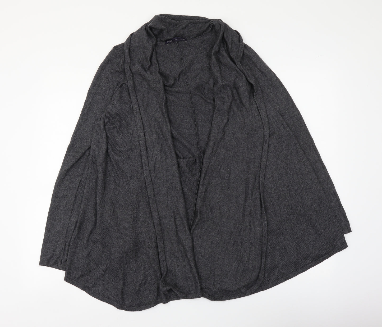 Marks and Spencer Womens Grey V-Neck Viscose Cardigan Jumper Size 8
