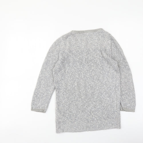 H&M Womens Grey Round Neck Acrylic Pullover Jumper Size XS