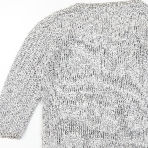 H&M Womens Grey Round Neck Acrylic Pullover Jumper Size XS