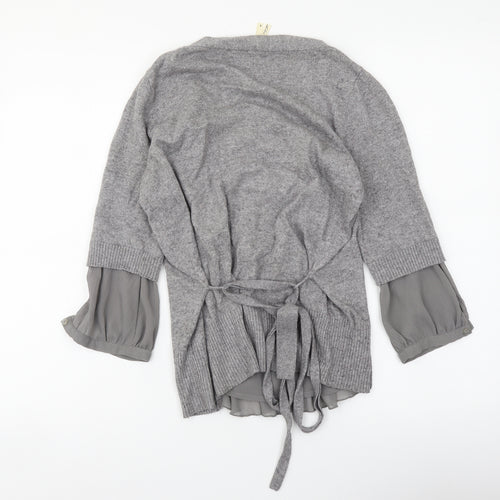 NEXT Womens Grey Scoop Neck Cotton Pullover Jumper Size 8