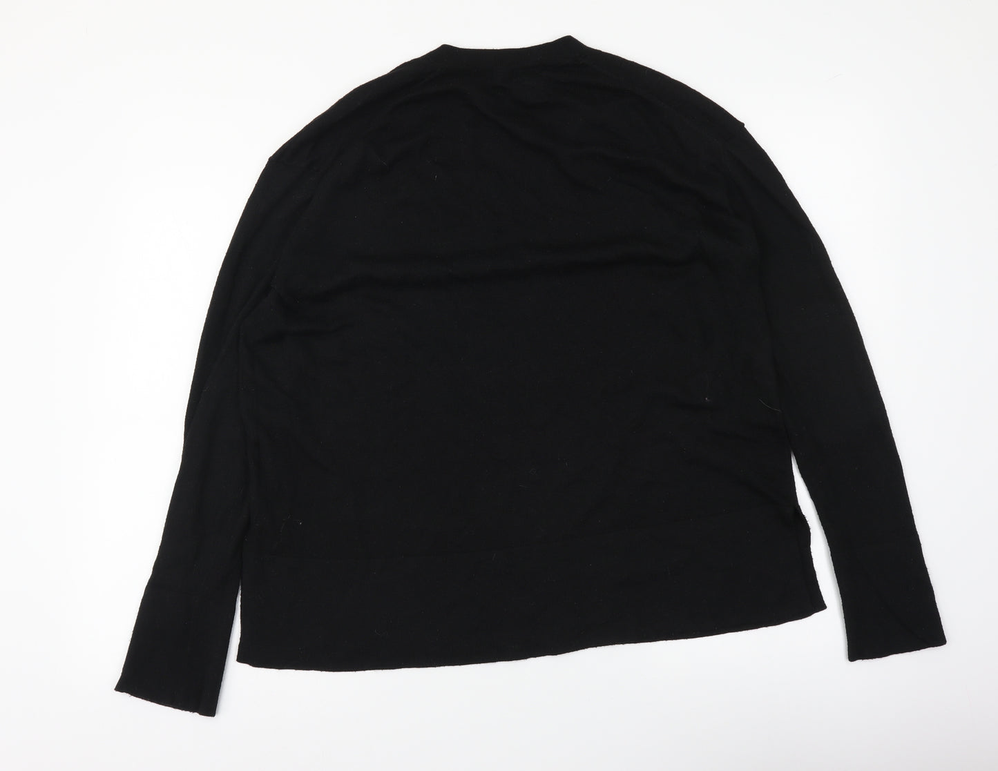 Zara Womens Black V-Neck Polyester Pullover Jumper Size M