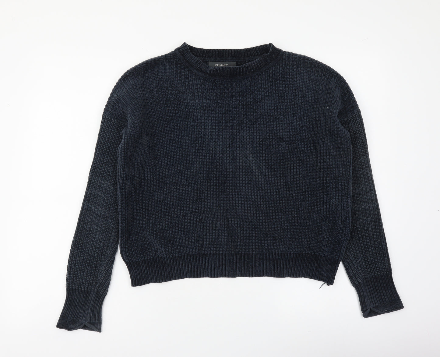 Primark Womens Blue Round Neck Polyester Pullover Jumper Size S