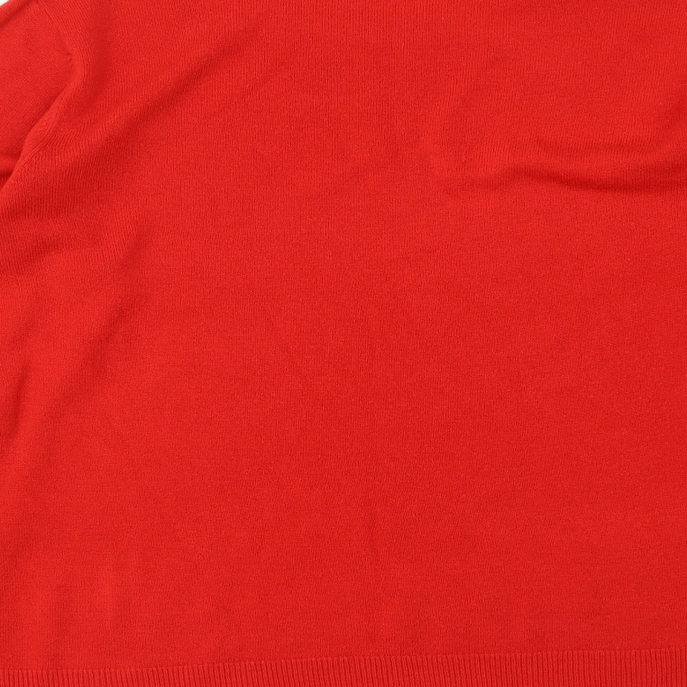 Marks and Spencer Womens Red Round Neck Viscose Pullover Jumper Size 18