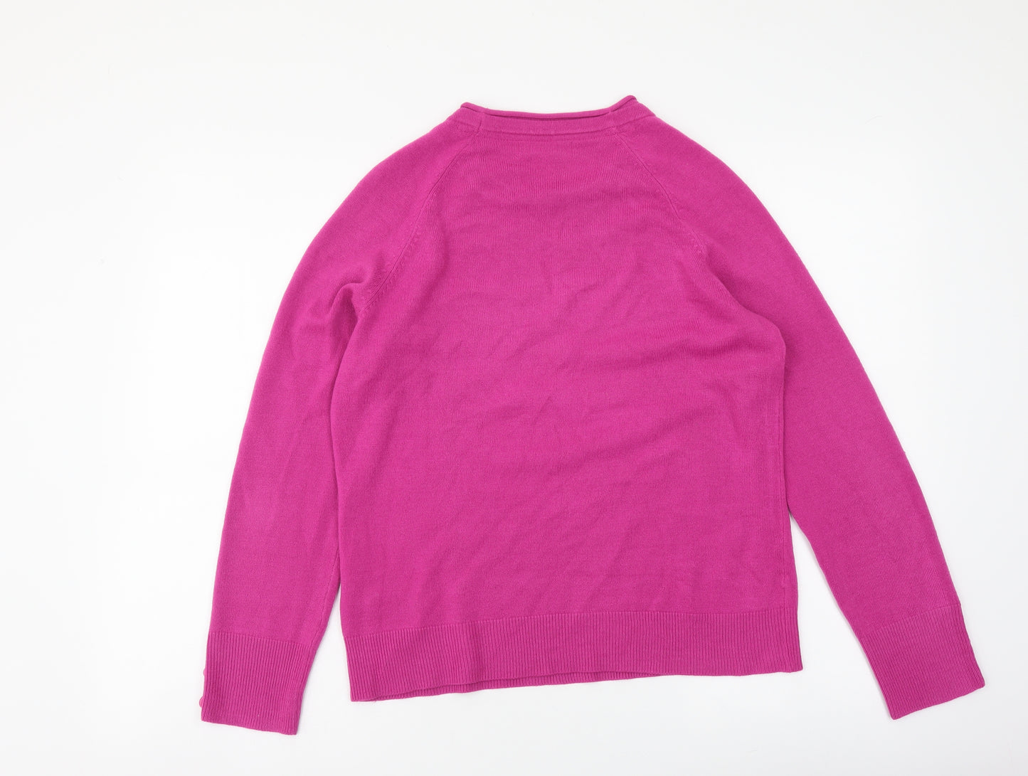 Marks and Spencer Womens Purple Round Neck Acrylic Pullover Jumper Size 14