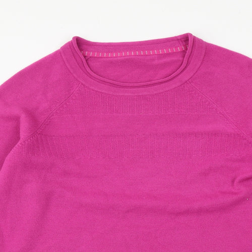 Marks and Spencer Womens Purple Round Neck Acrylic Pullover Jumper Size 14