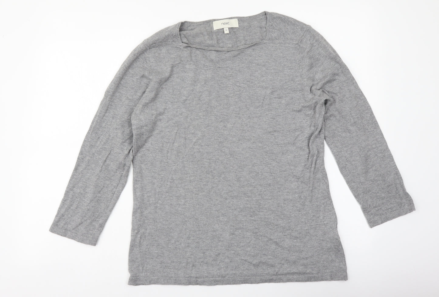 NEXT Womens Grey Round Neck Cotton Pullover Jumper Size 12