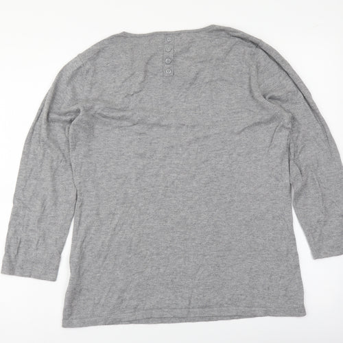 NEXT Womens Grey Round Neck Cotton Pullover Jumper Size 12