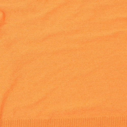 Goldfame Womens Orange V-Neck Acrylic Pullover Jumper Size M