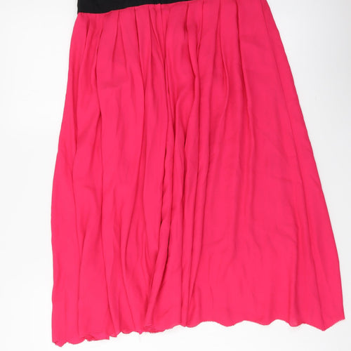 Dotti Womens Pink Polyester Flare Skirt Size 10 Zip