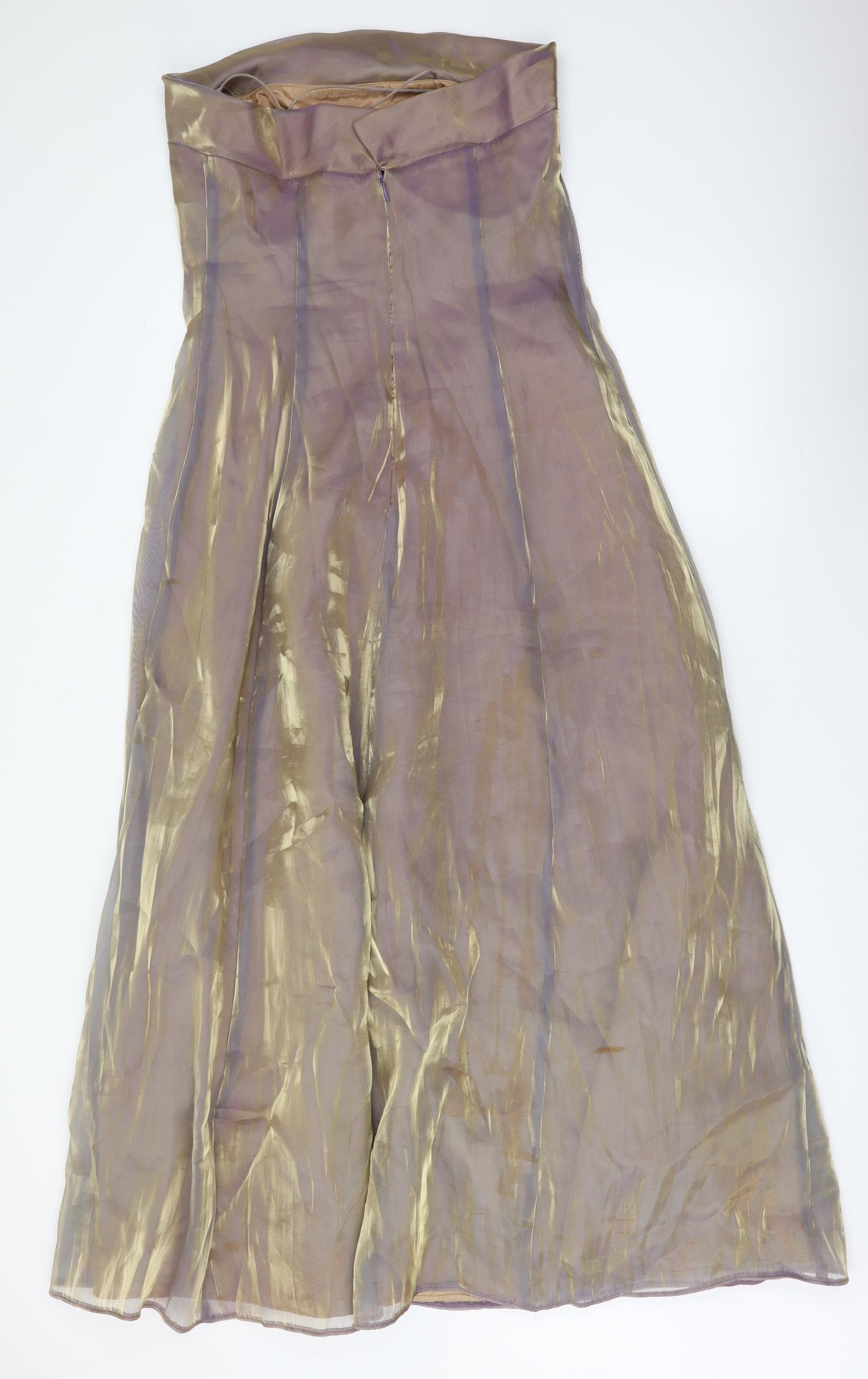 Debut Womens Pink Polyester Ball Gown Size 10 Mock Neck Zip