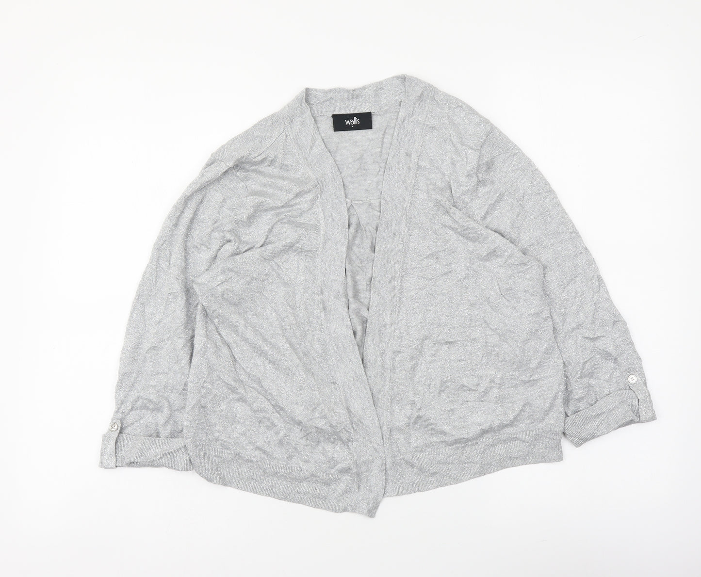 Wallis Womens Silver V-Neck Viscose Cardigan Jumper Size L