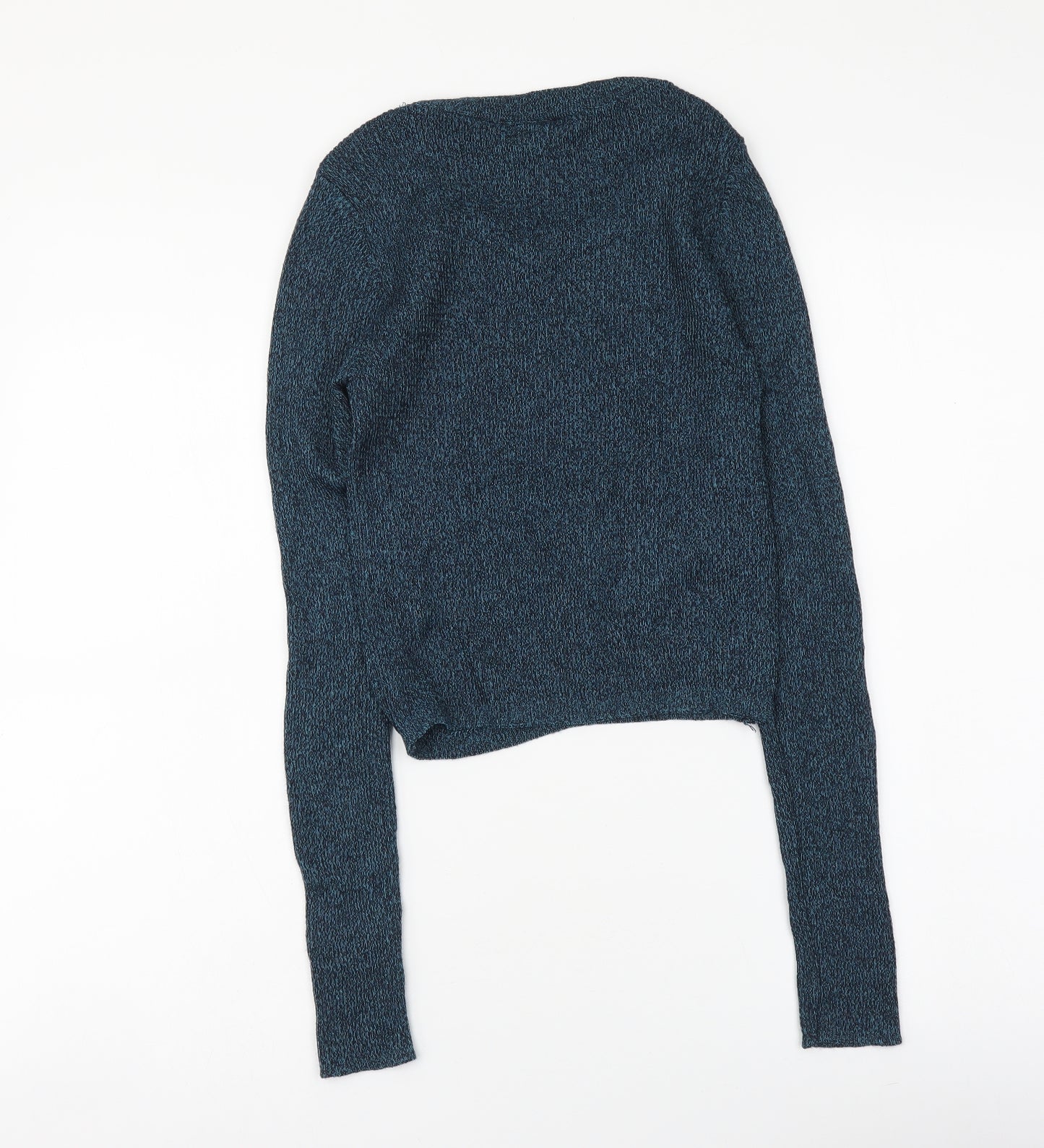 Topshop Womens Blue Scoop Neck Viscose Pullover Jumper Size 10
