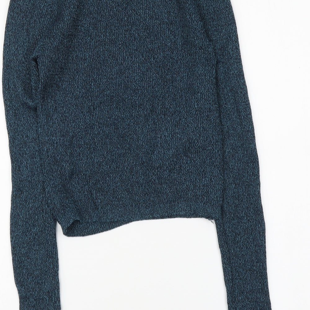 Topshop Womens Blue Scoop Neck Viscose Pullover Jumper Size 10