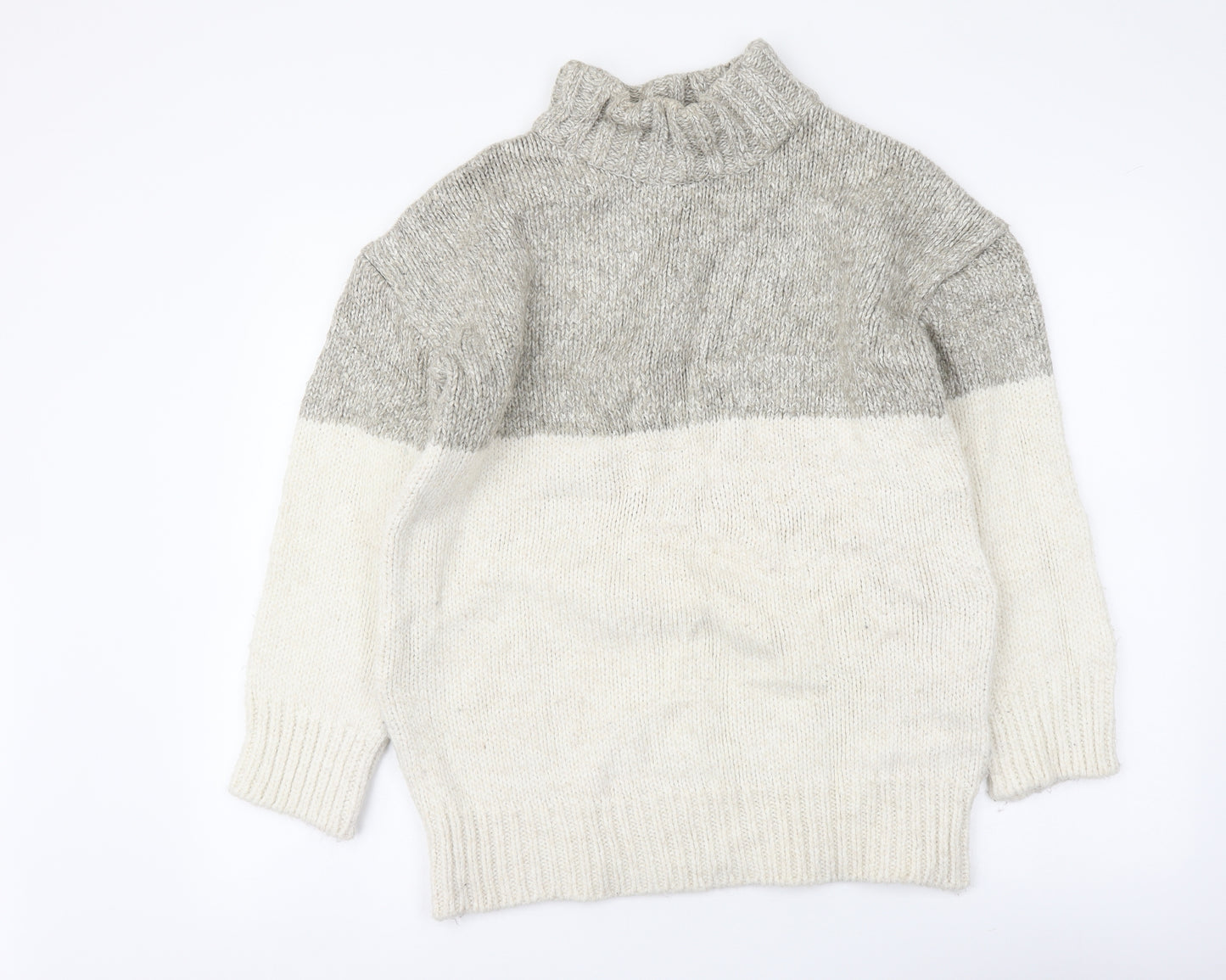 New Look Womens Beige Roll Neck Acrylic Pullover Jumper Size M