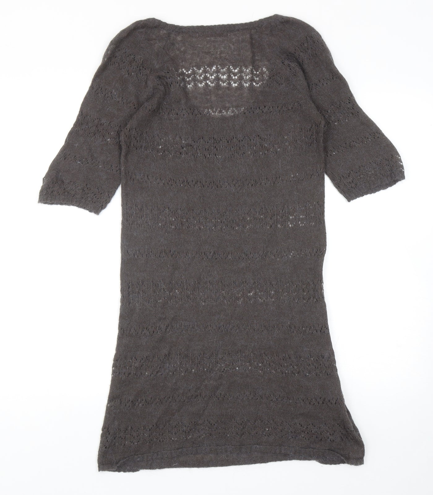 White Stuff Womens Grey Scoop Neck Acrylic Pullover Jumper Size 10