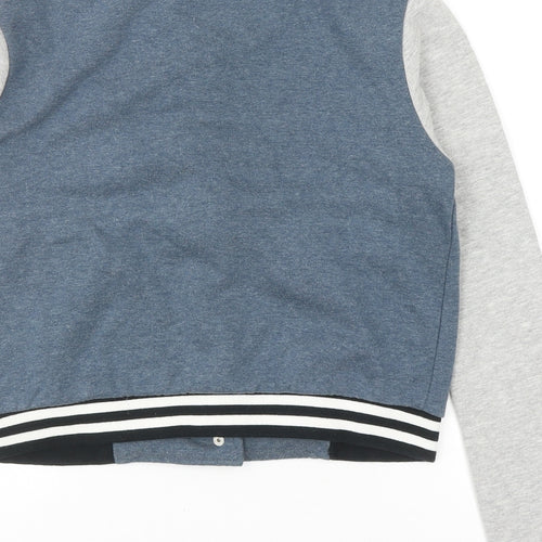 Brave Soul Boys Blue Colourblock Varsity Jacket Jacket Size S Snap - NY Initials