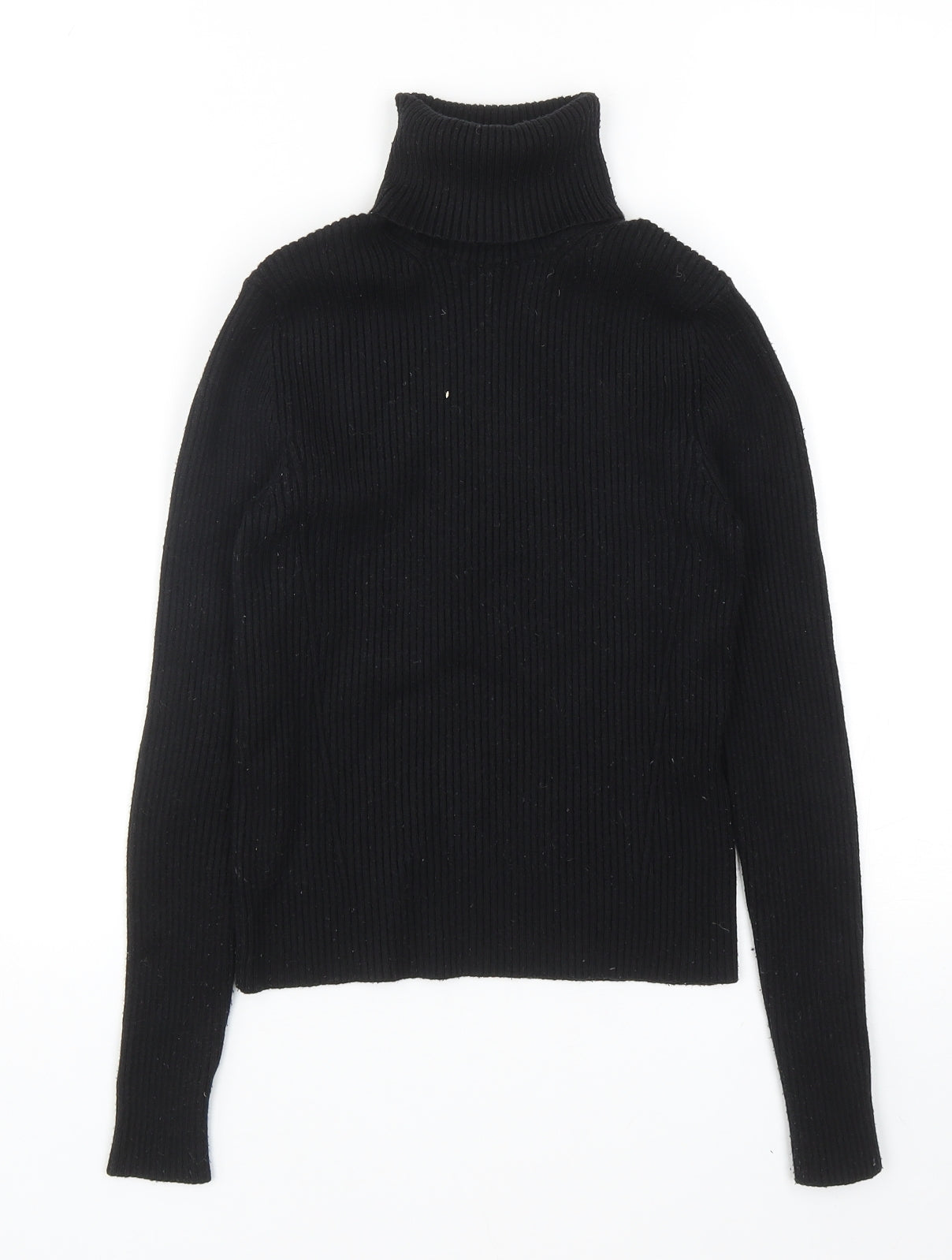 Zara Womens Black Roll Neck Acrylic Pullover Jumper Size S