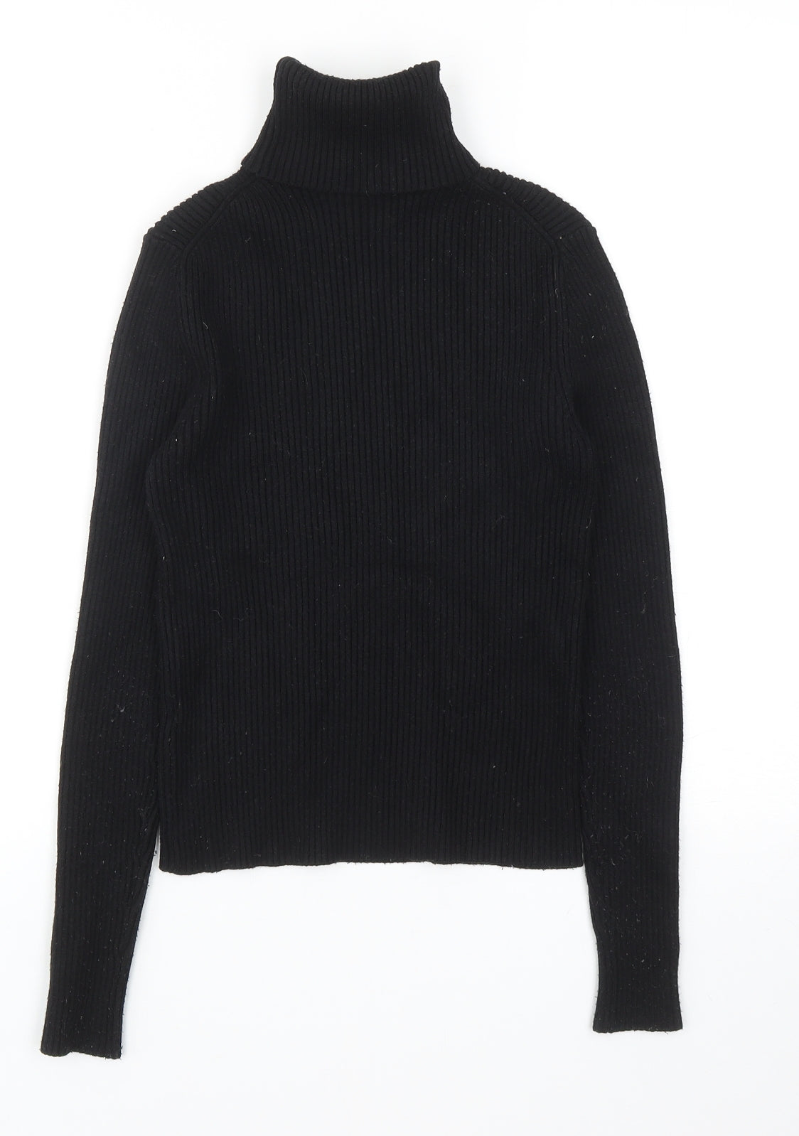 Zara Womens Black Roll Neck Acrylic Pullover Jumper Size S