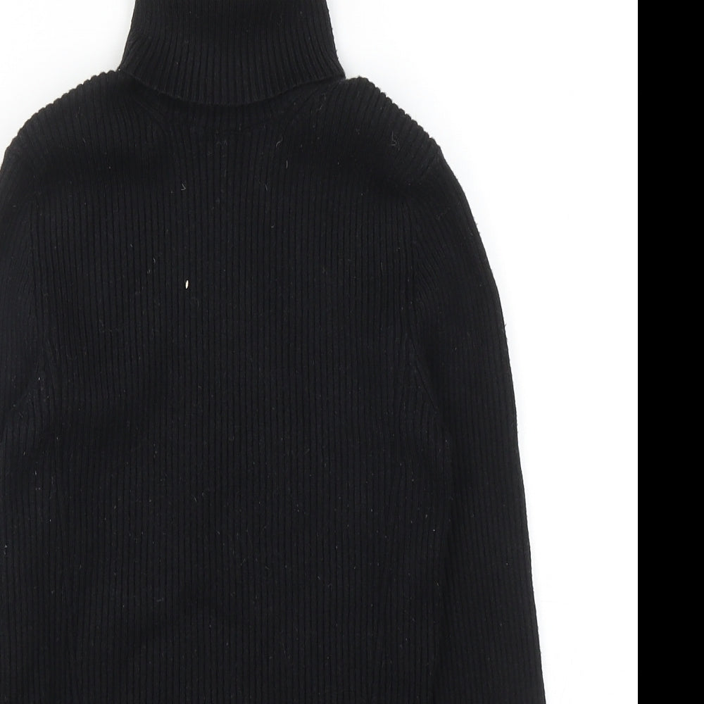 Zara Womens Black Roll Neck Acrylic Pullover Jumper Size S