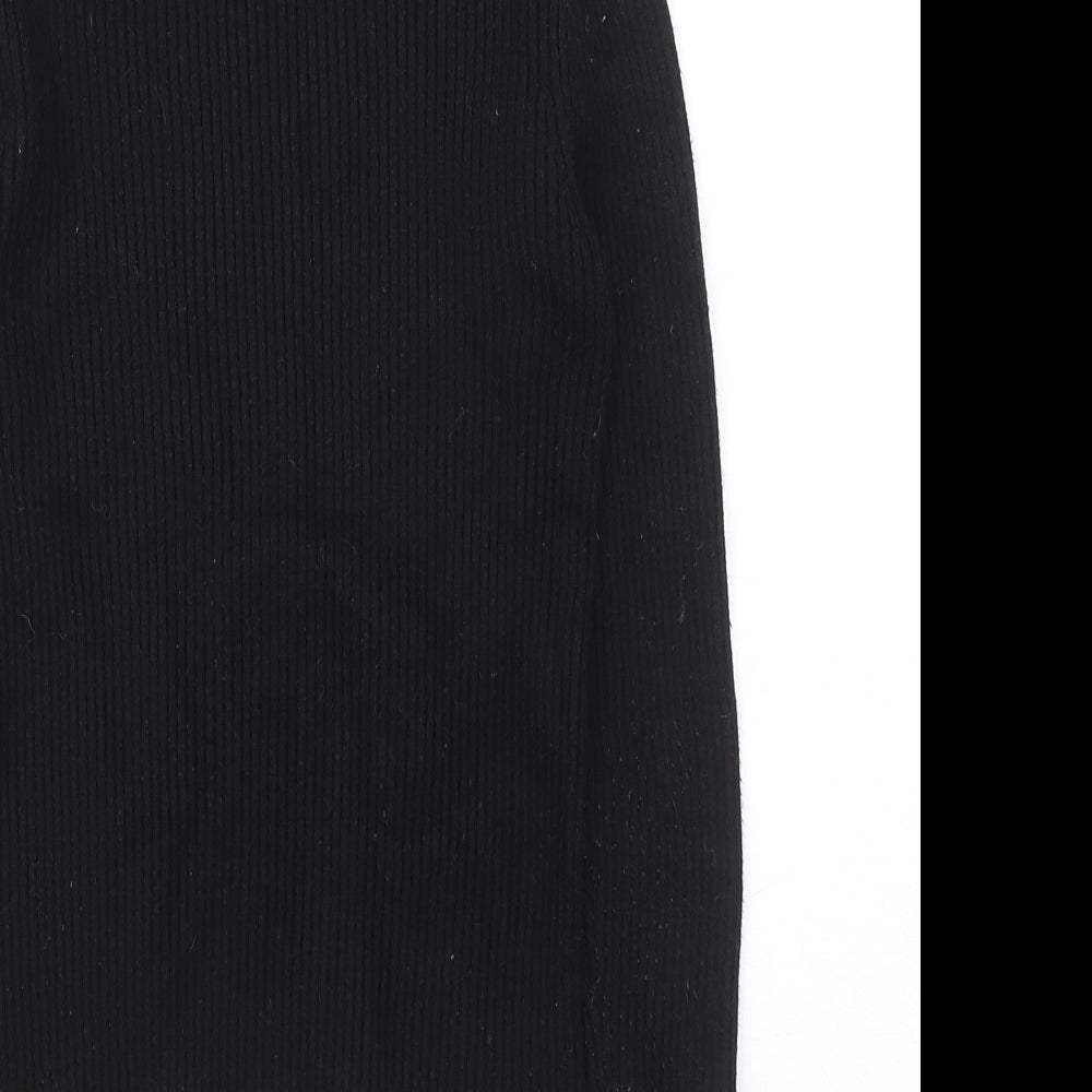 Zara Womens Black Roll Neck Acrylic Pullover Jumper Size S