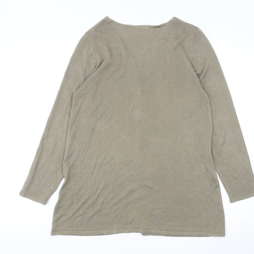 Minuet Womens Green V-Neck Acrylic Cardigan Jumper Size 12