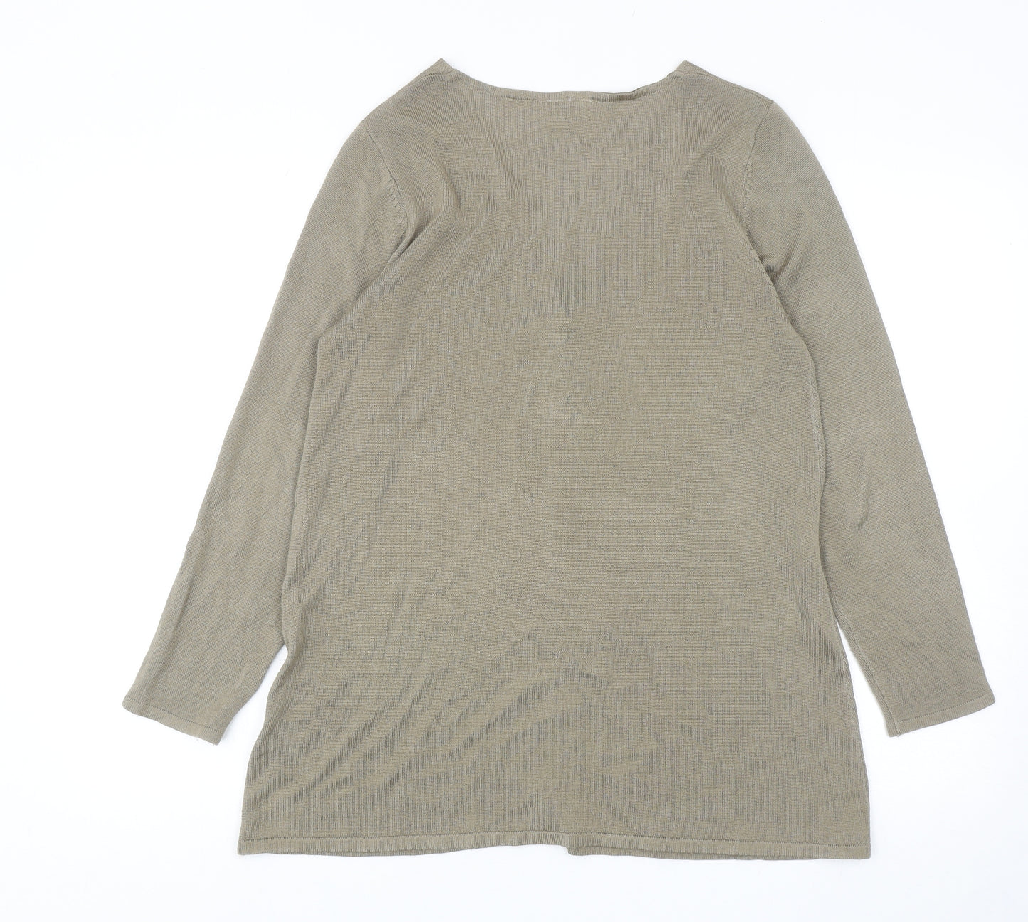 Minuet Womens Green V-Neck Acrylic Cardigan Jumper Size 12