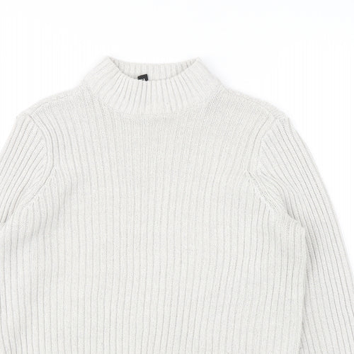 H&M Womens Grey Mock Neck Acrylic Pullover Jumper Size S