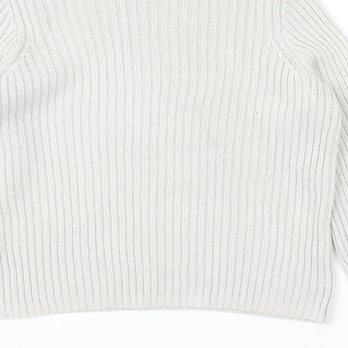 H&M Womens Grey Mock Neck Acrylic Pullover Jumper Size S