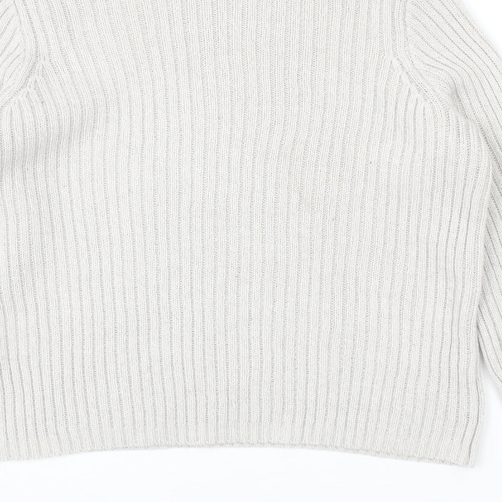 H&M Womens Grey Mock Neck Acrylic Pullover Jumper Size S