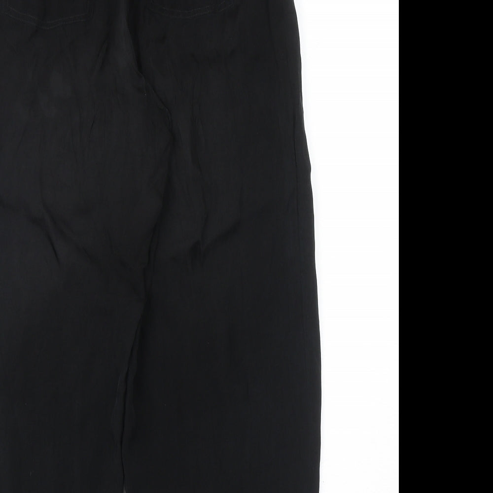 Per Una Womens Black Cupro Bloomer Trousers Size 10 Regular Zip