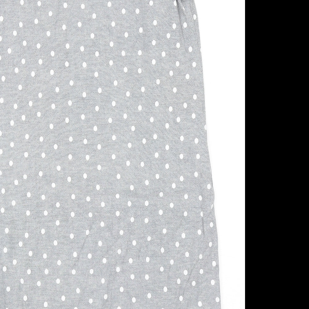 Marks and Spencer Womens Grey Plaid Linen Sheath Size 12 V-Neck Pullover