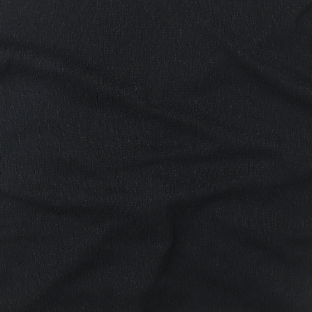 Marks and Spencer Womens Black Polyester Basic Blouse Size 14 V-Neck