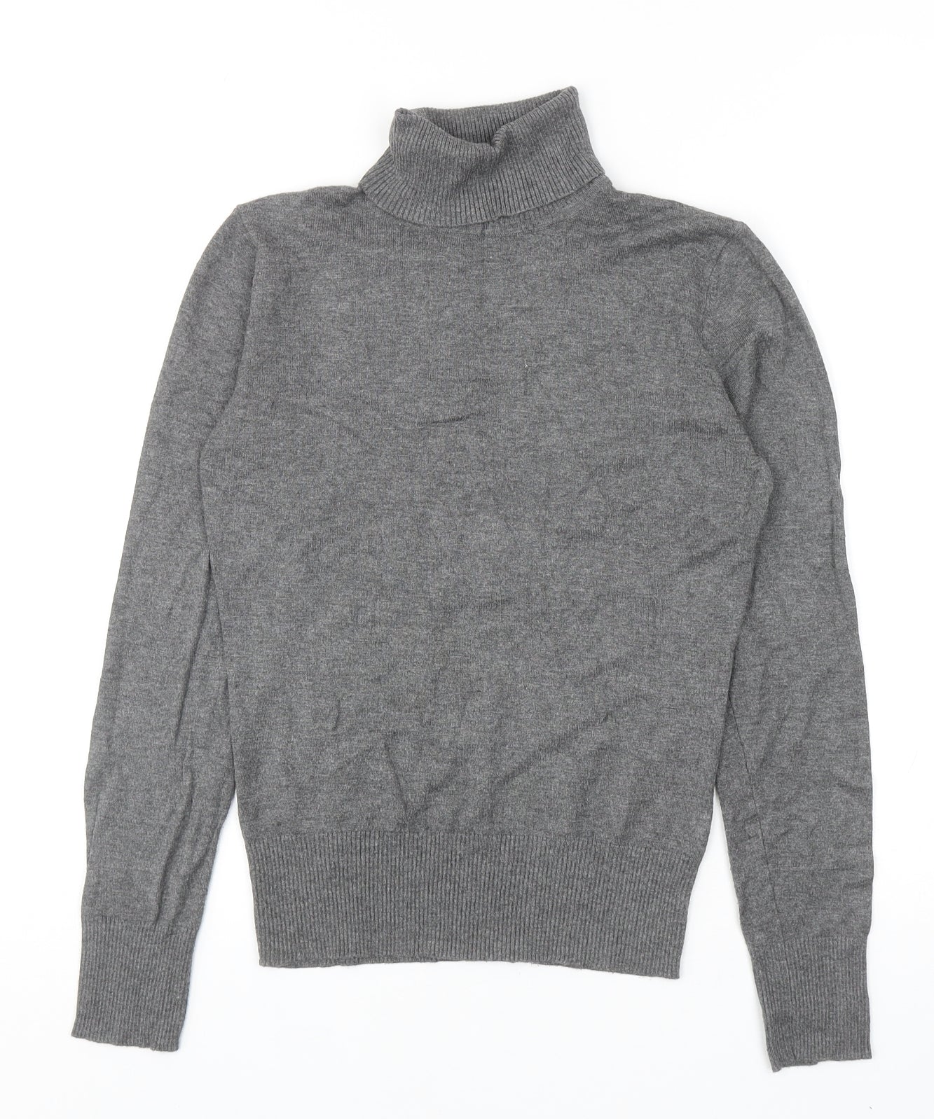 NEXT Womens Grey Roll Neck Viscose Pullover Jumper Size 10