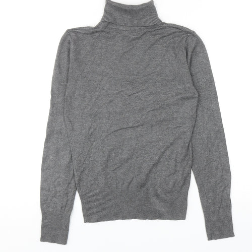 NEXT Womens Grey Roll Neck Viscose Pullover Jumper Size 10