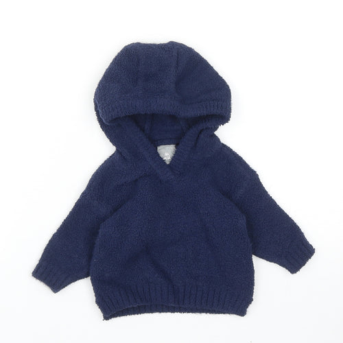 F&F Boys Blue Polyamide Pullover Jumper Size 0-3 Months Pullover