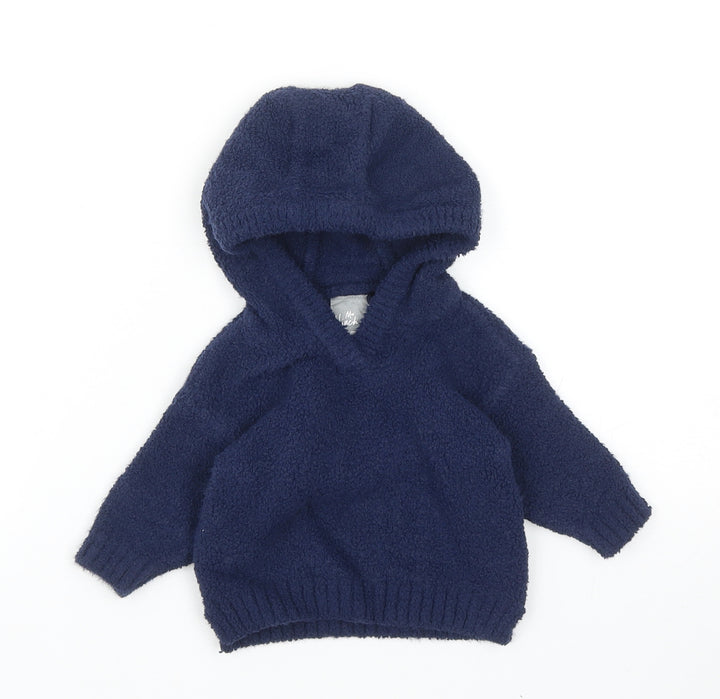 F&F Boys Blue Polyamide Pullover Jumper Size 0-3 Months Pullover