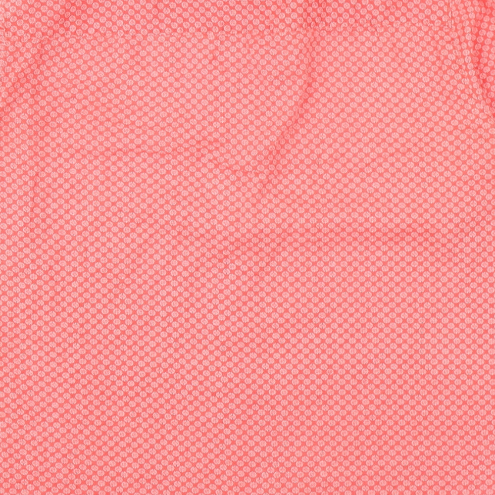 Jigsaw Womens Red Geometric Cotton Basic Button-Up Size 12 Collared