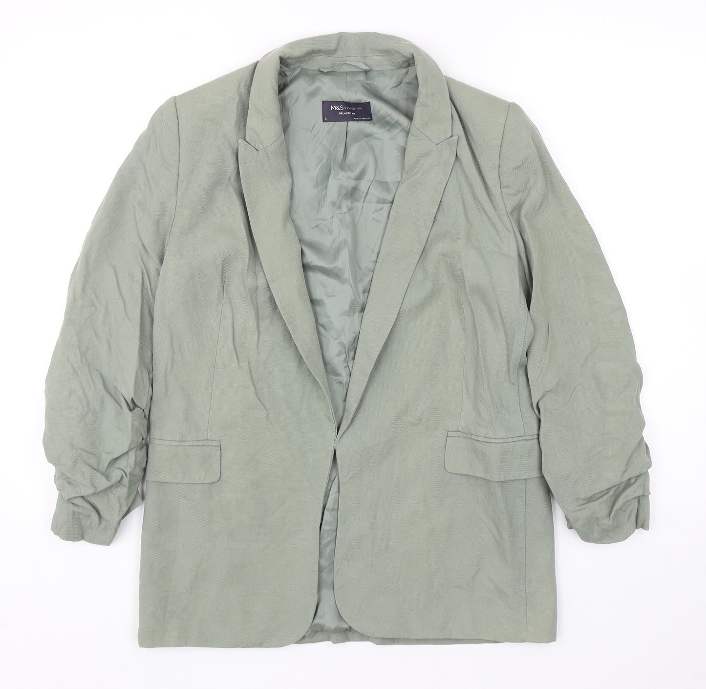 Marks and Spencer Womens Green Lyocell Jacket Blazer Size 8