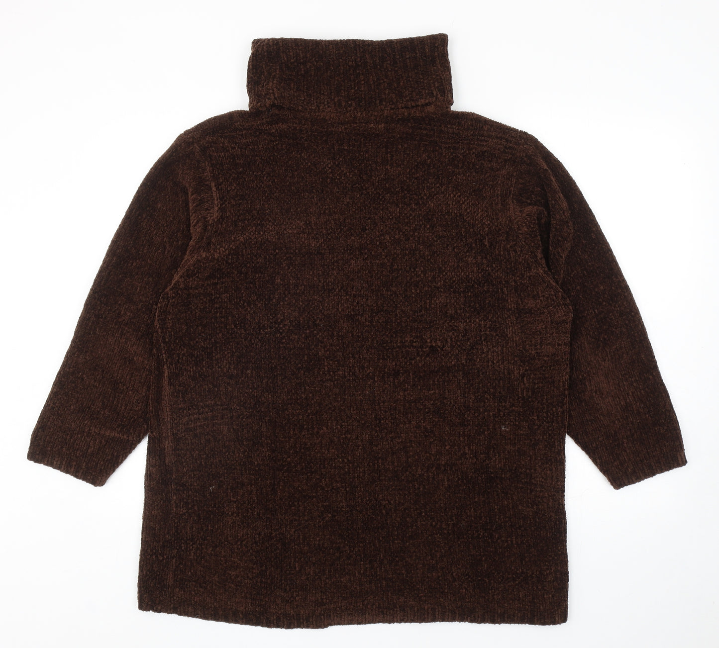 Enrico Leoni Womens Brown Roll Neck Acrylic Pullover Jumper Size L