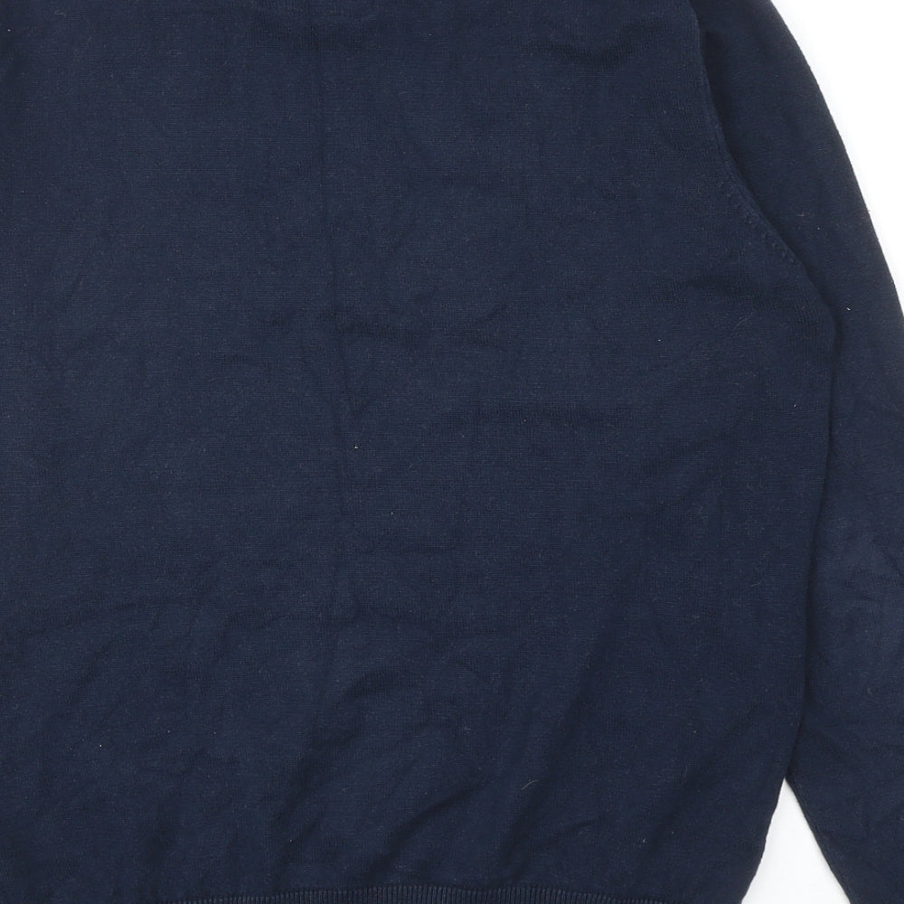 Brave Soul Mens Blue Round Neck Cotton Pullover Jumper Size S