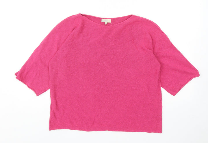 Amanti Womens Pink Boat Neck Acrylic Pullover Jumper Size M - Size M-L