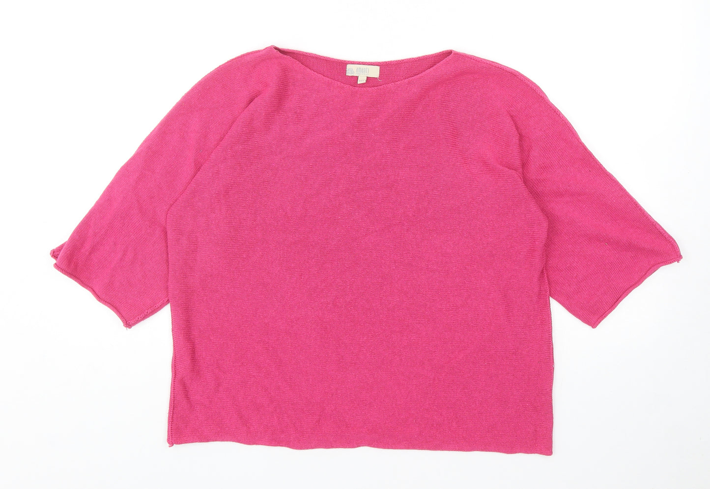Amanti Womens Pink Boat Neck Acrylic Pullover Jumper Size M - Size M-L