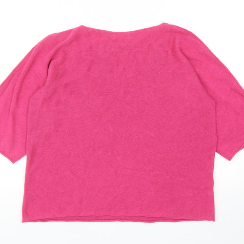 Amanti Womens Pink Boat Neck Acrylic Pullover Jumper Size M - Size M-L