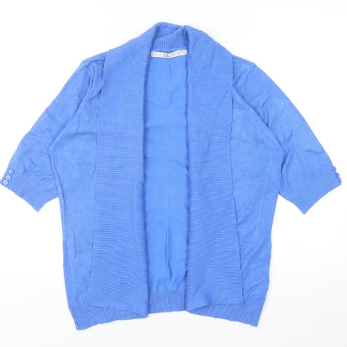 EWM Womens Blue V-Neck Viscose Cardigan Jumper Size M