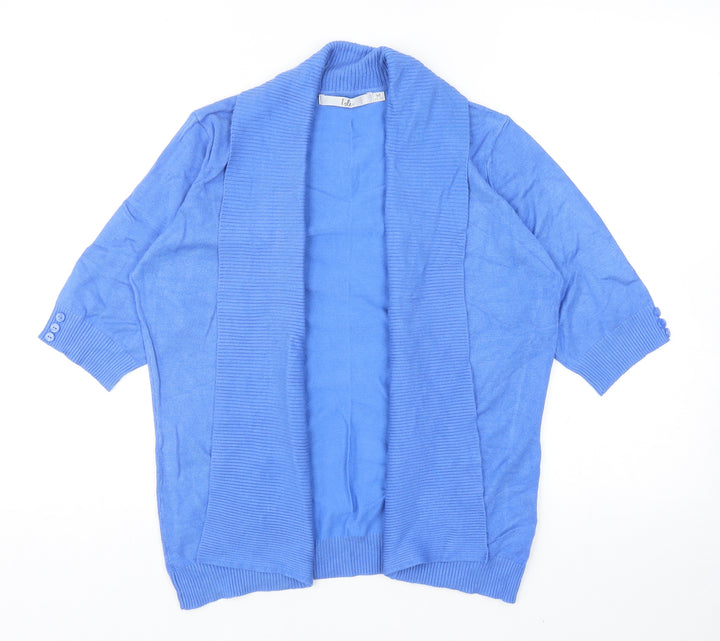 EWM Womens Blue V-Neck Viscose Cardigan Jumper Size M