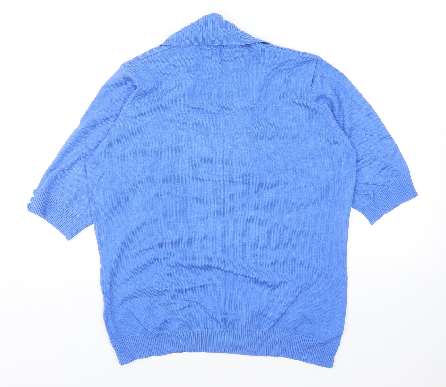 EWM Womens Blue V-Neck Viscose Cardigan Jumper Size M