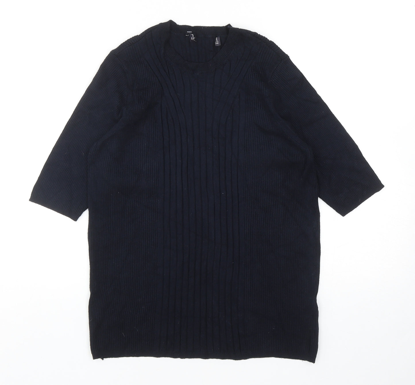 Marks and Spencer Womens Blue Round Neck Viscose Pullover Jumper Size L