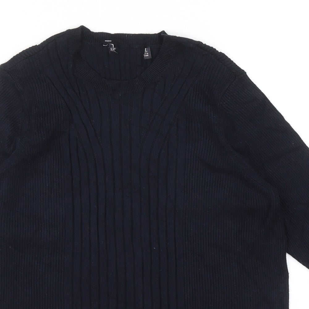 Marks and Spencer Womens Blue Round Neck Viscose Pullover Jumper Size L
